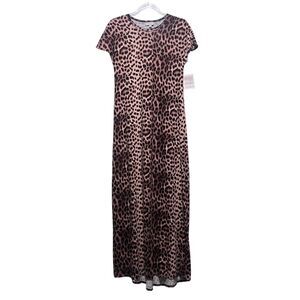 LuLaRoe Maria Maxi Length Dress XXS Brown Leopard Print Casual Boho Elegant